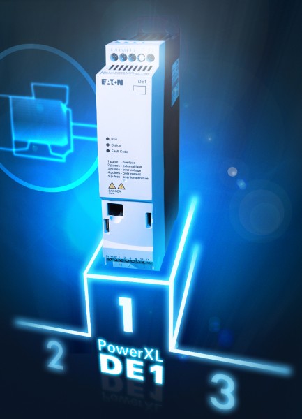 The compact PowerXL DE1 variable speed starters provide the ideal solution for applications requiring a variable speed but with only a limited range of functions. Photo by Eaton Corporation