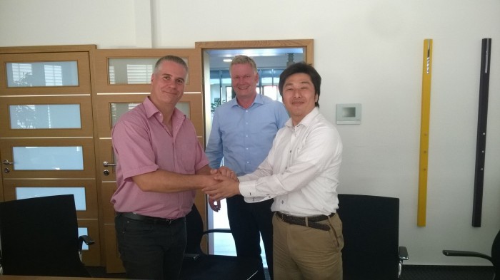Hendrik van der Tol, Olaf von Lehmden, Daisuke Mishima.Photo by EnviTec Biogas AG