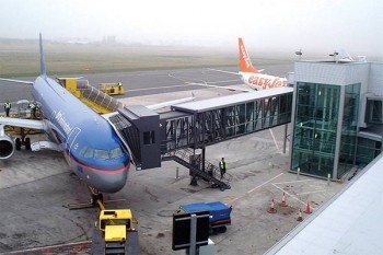 docked airplane