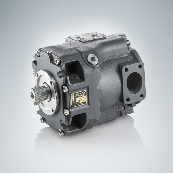 With the V80M axial piston pump, the controller remains in the pump contour and takes up no additional spacePhoto by HAWE Hydraulik SE