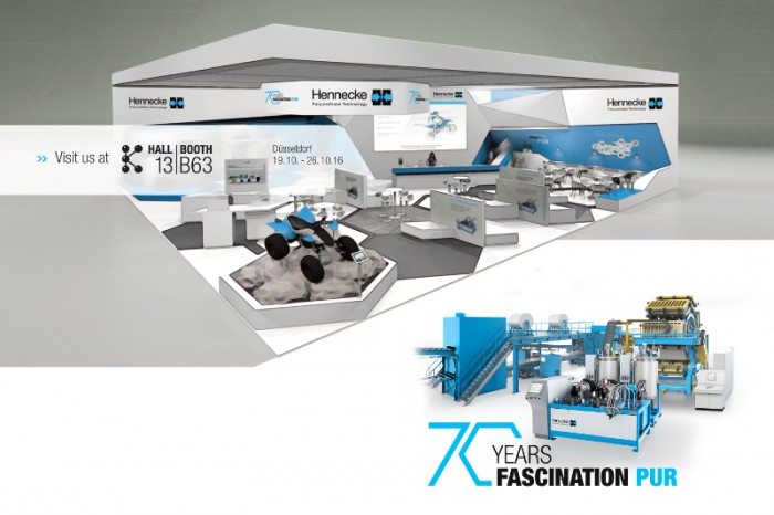 70 Years of Fascination PUR – Hennecke's appearance at K 2016Photo by Hennecke GmbH