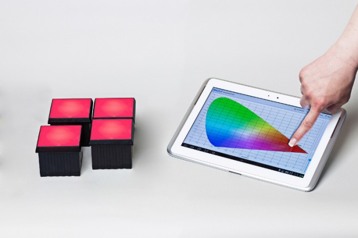 MAZeT wirelessly controls various lighting situations and colors over a long period of time and using a wide spectrum of LEDs with a proprietary mobile app.Photo by MAZeT GmbH