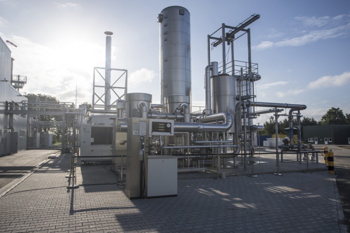 Gas upgrading plant