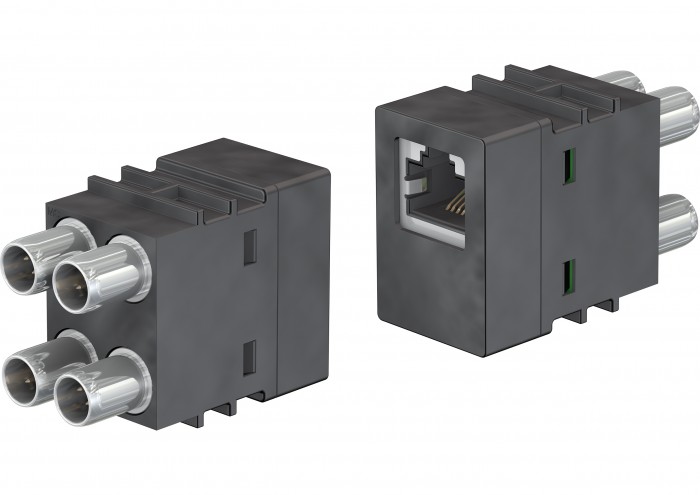 The new CombiTac 10-Gbit module (CT-10GBIT-RJ45) is designed for Ethernet communication and complies with all CAT6A (10 Gbit/s) requirements.Photo by Multi-Contact AG