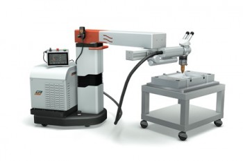 EVO MOBILE DIODELINE with powder nozzle while DMD at an injection mold Photo by O.R. Lasertechnologie GmbH