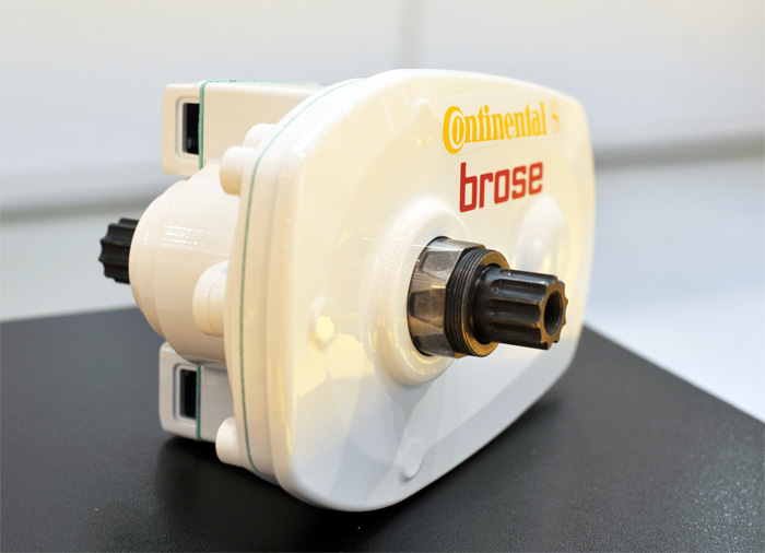 Mutual market launch: the mid-drive motor for Continental's drive system for pedelecs was developed by the automotive supplier Brose, and optimized for the new Continental system.Photo by ContiTech