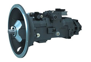 A tandem pump unit, consisting of a variable displacement pump and a regulating pump, supplies the working hydraulics and traction hydraulics