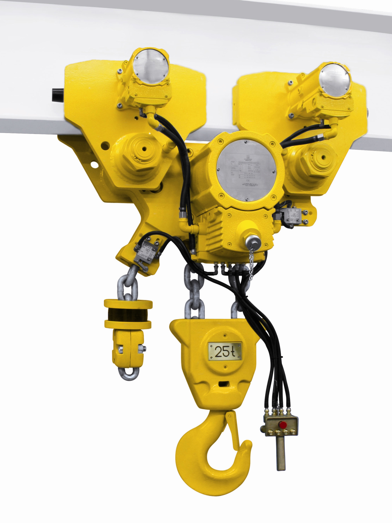 JDN EH20 air operated hoist utilized in offshore seawater pump