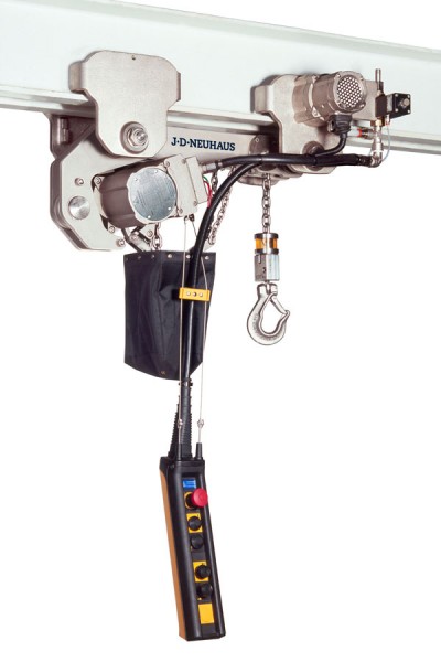 A nickel plated hoist from J D Neuhaus, suitable for use within hygienically critical areasPhoto by J.D. NEUHAUS GmbH & Co. KG