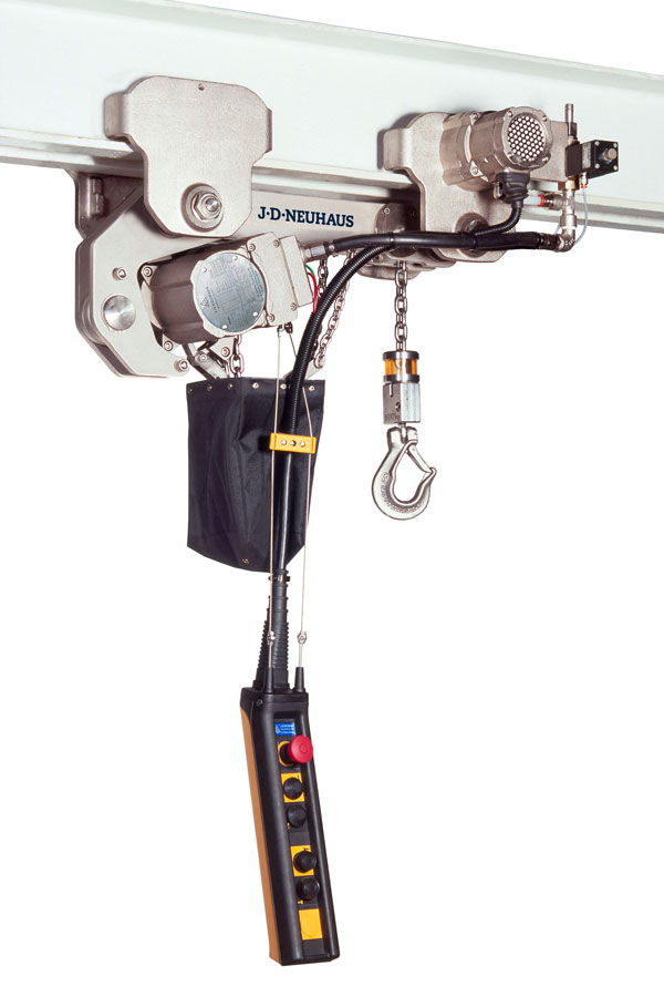J D Neuhaus releases new air operated hoists and trolleys for hygienic and clean room operations