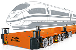 The KUKA omniMove is especially well suited for train production and maintenancePhoto by KUKA Robotics Corp.