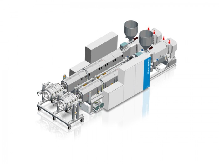 Space-saving concept with KMD 108-36 E2/R twin-screw extruder for U-PVC high-performance extrusionPhoto by KraussMaffei Berstorff GmbH