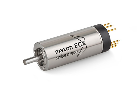 The ECX 16 with pin connections.Photo by Maxon Motor AG