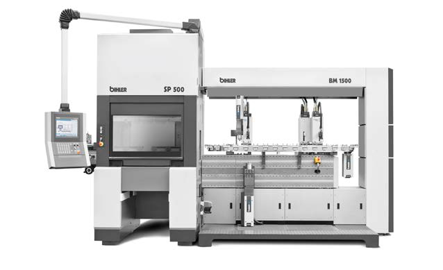 BIMERIC SP – Machine combination with SP 500 servo press and BIMERIC platformPhoto by Otto Bihler Maschinenfabrik GmbH
