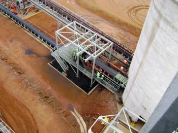 conveyor transports coal from Zibulo mine to the Phola coal processing plant