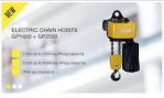 GP1600 and GP2500 electric chain hoists