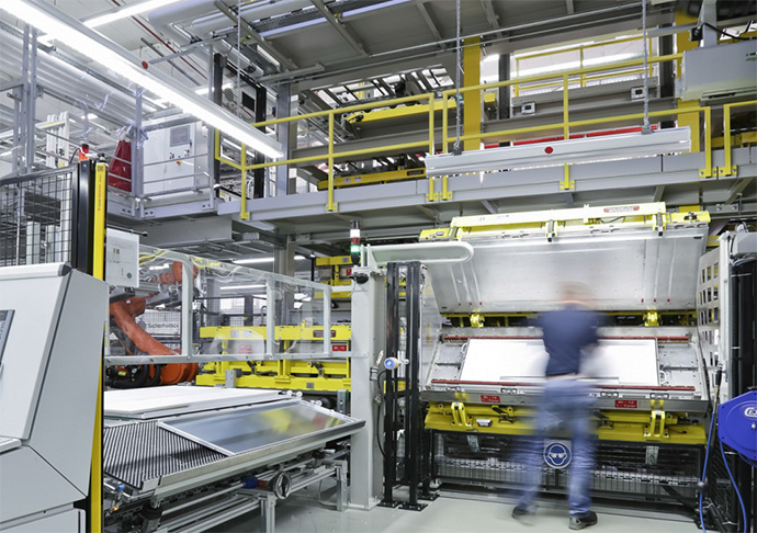 The new production line for refrigerators and freezers from the BSH Hausgeräte GmbH in Giengen