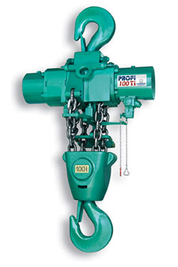 JDN Profi air hoist range with lift  capacities from 250kg up to 100 tons